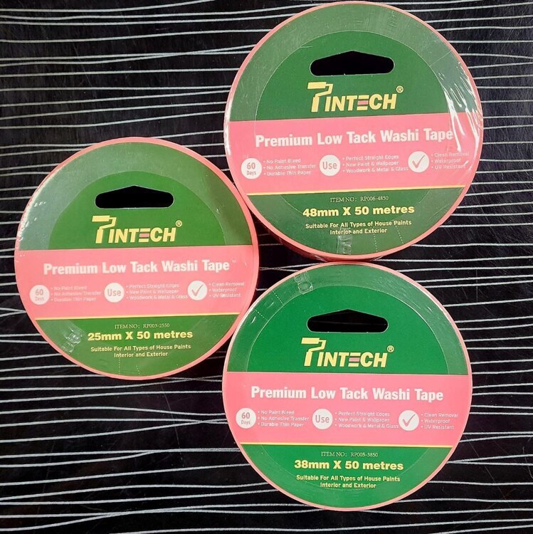 Лента деликатная рисовая Premium Low Washi Tape 25мм x 50мм (Розовая)